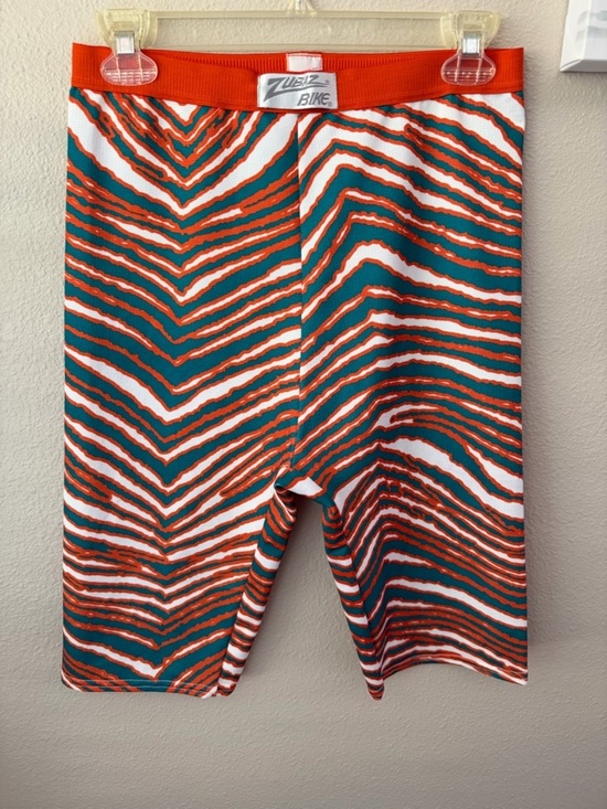 Zubaz Other - Vtg Bike Zubaz Shorts Men’s Large Miami Dolphins Zebra Striped USA EUC